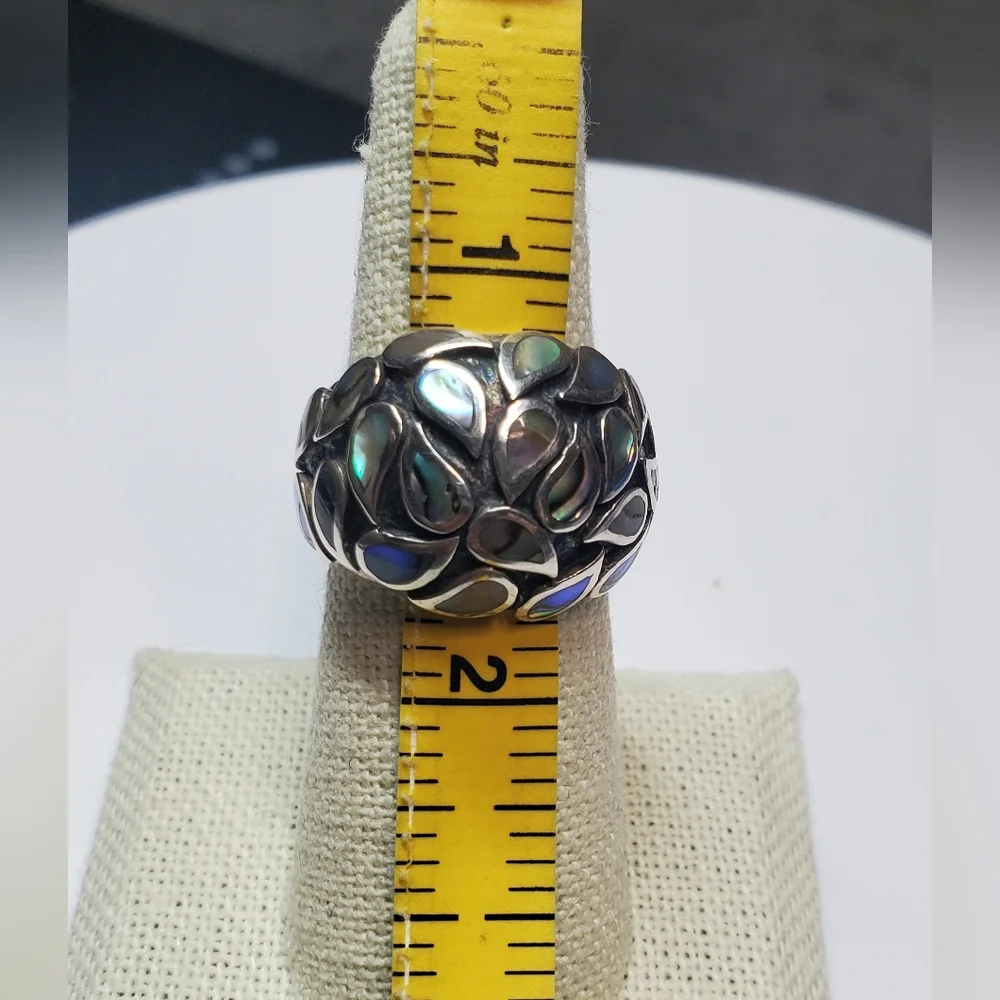 CPT Abalone Inlay Sterling Silver Dome Ring Size7